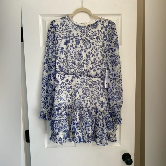 Aqua dress large new with tags exclusive blue floral ruffle skirt - Picture 8 of 9